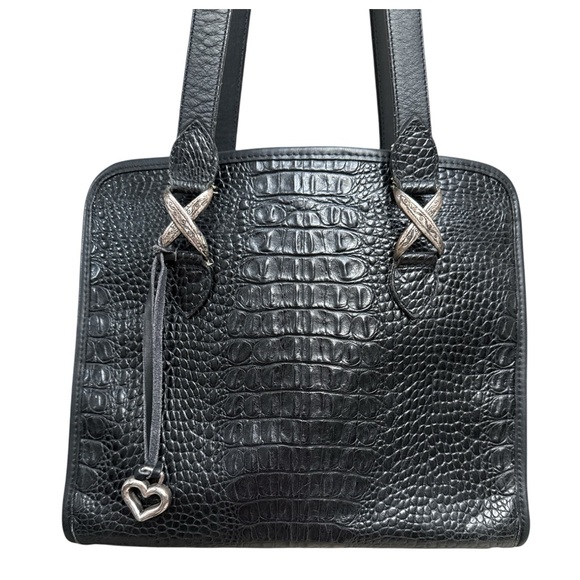 Brighton Handbags - Brighton Black Alligator-Embossed Women's Bag Purse
